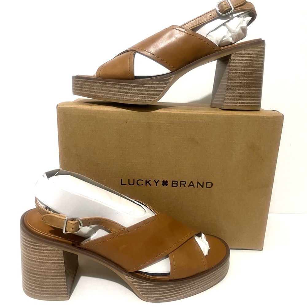 Lucky Brand Tan Platform Sandals with Slingback